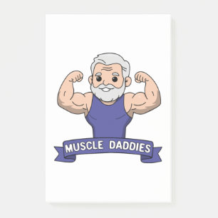 Cute Kawaii Muscle Daddy Bearded Bodybuilder Post-it Notes