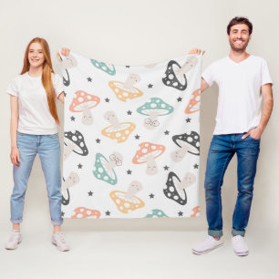 Cute Kawaii Mushroom Fleece Blanket