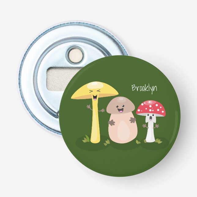 Cute kawaii mushroom fungi toadstool bottle opener (Front)