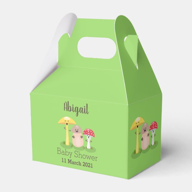Cute kawaii mushroom fungi toadstool favor box (Front Side)