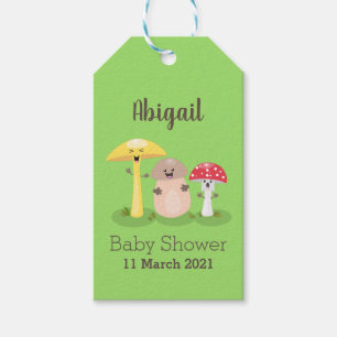 Cute kawaii mushroom fungi toadstool gift tags