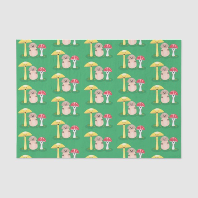 Cute kawaii mushroom fungi toadstool tissue paper (Front)