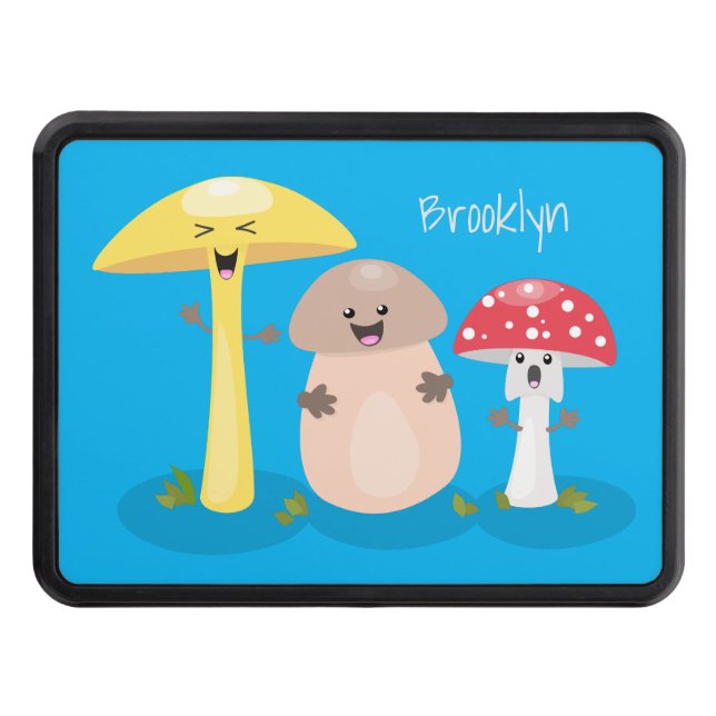 Cute kawaii mushroom fungi toadstool trailer hitch cover (Front)