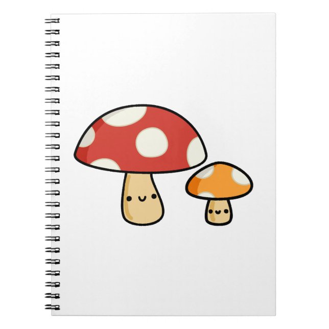 Cute Kawaii Mushroom Notebook (Front)