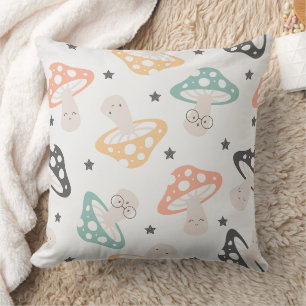 Cute Kawaii Mushroom Throw Pillow