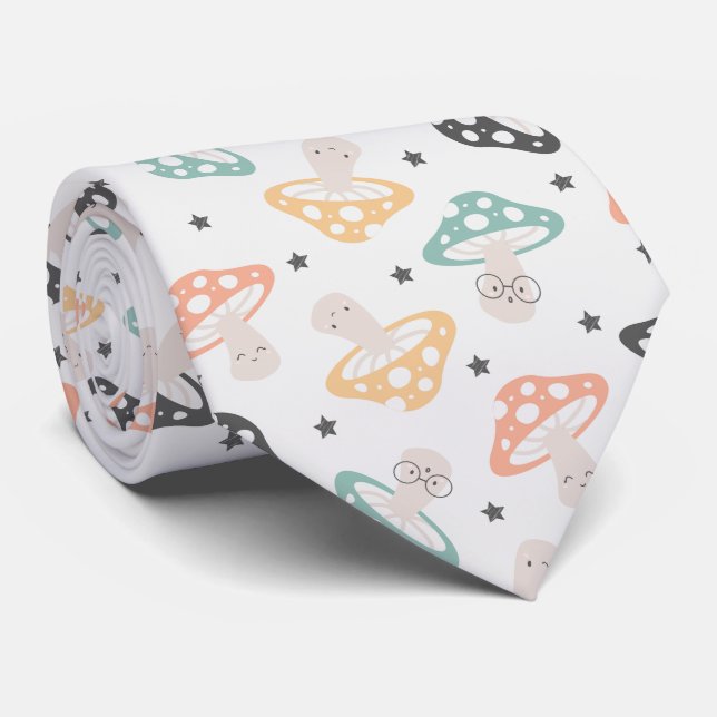 Cute Kawaii Mushroom Tie (Rolled)