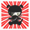 Cute Kawaii Ninja Puppy Dog on Red