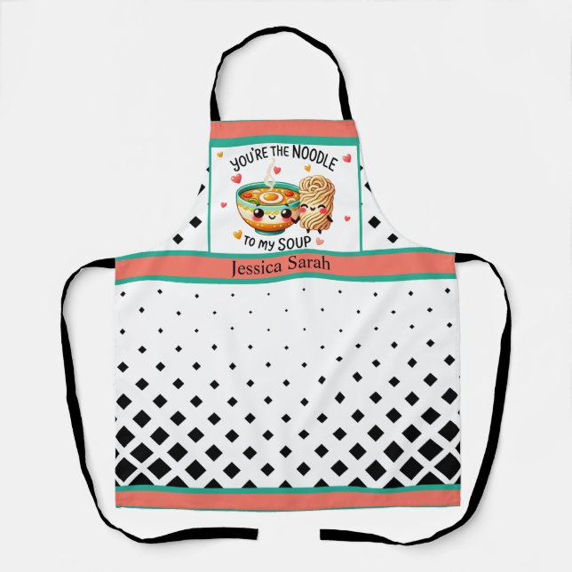 Cute Kawaii Noodles and Soup Apron (Front)