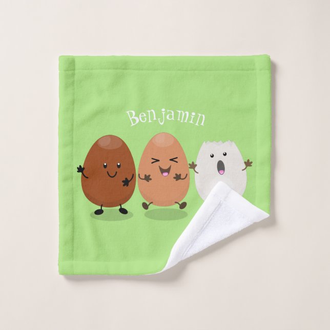 Cute kawaii oeufs humoristique dessin animé (Gant de toilette)