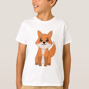 Cute Kawaii Orange Fox Illustration T-Shirt