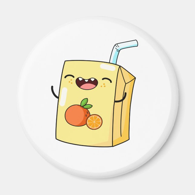 Cute Kawaii Orange Juice Magnet (Front)