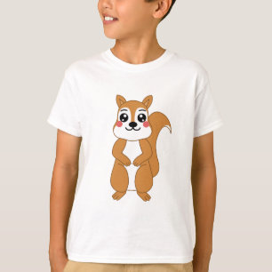 Cute Kawaii Orange Squirrel Illustration T-Shirt