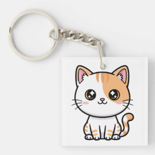 Cute Kawaii Orange Tabby Kitten Keychain