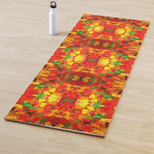 cute kawaii orange yellow red colourful gummy bear yoga mat (In Situ)