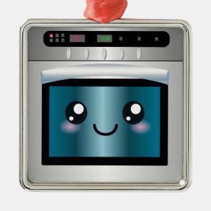 Cute Kawaii Oven - Chef & Baker Gifts Metal Ornament