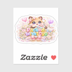 Cute Kawaii Packed With Love Teddy Bear Pastel Pin