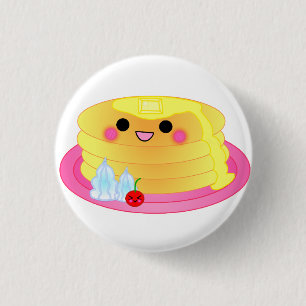 cute kawaii pancake 1 inch round button