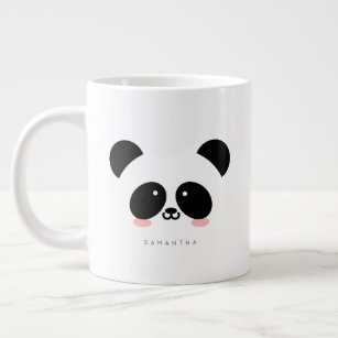 Cute Kawaii Panda   Add Your Name Large Coffee Mug
