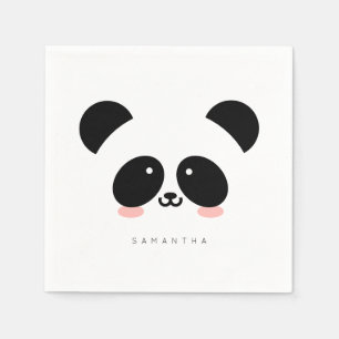 Cute Kawaii Panda   Add Your Name Napkin