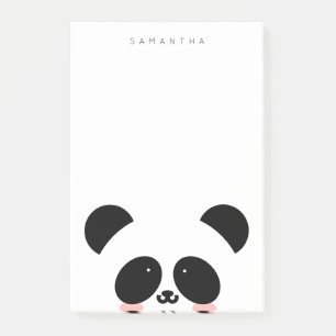 Cute Kawaii Panda   Add Your Name Post-it Notes