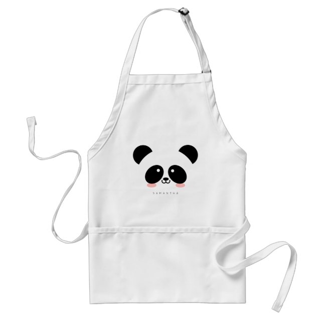 Cute Kawaii Panda | Add Your Name Standard Apron (Front)
