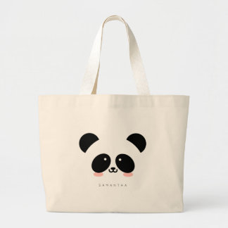 Cute Kawaii Panda | Add Your Name Tote Bag