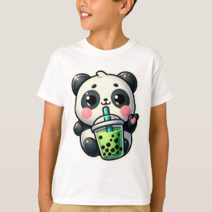 Cute Kawaii Panda Drinks Boba Bubble Tea Kawaii T-Shirt