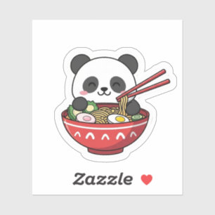 Cute  Kawaii Panda in Ramen Bowl Noodle