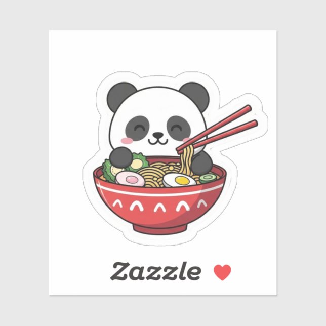 Cute  Kawaii Panda in Ramen Bowl Noodle (Sheet)
