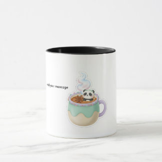 Cute Kawaii Panda in Tea Mug Illustration