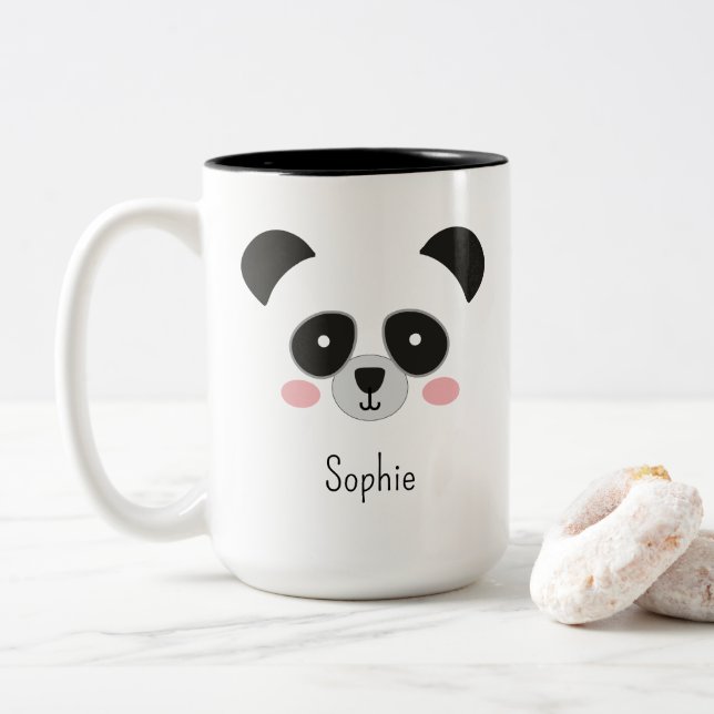 Cute Kawaii Panda Mug – Custom Name Design (Avec donut)