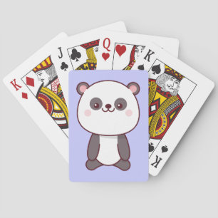 Cute Kawaii Panda Purple Playing Cards
