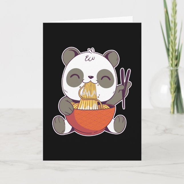 Cute Kawaii Panda Ramen Japanese Gift Card (Front)