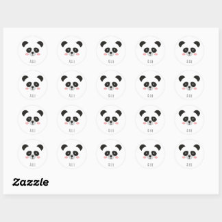 Cute Kawaii Panda Sticker – Custom Name Stickers