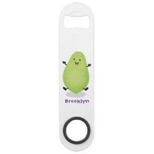 Cute kawaii papaya paw paw cartoon illustration bar key
