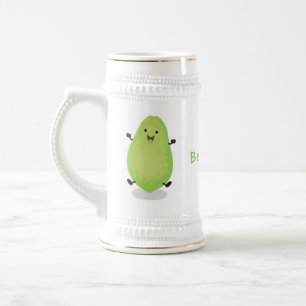 Cute kawaii papaya paw paw cartoon illustration beer stein