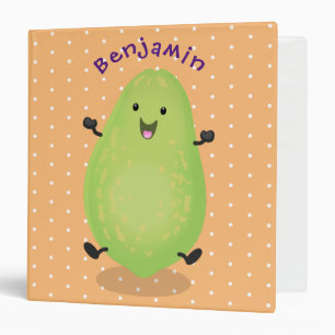 Cute kawaii papaya paw paw cartoon illustration binder