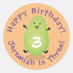 Cute kawaii papaya paw paw cartoon illustration classic round sticker