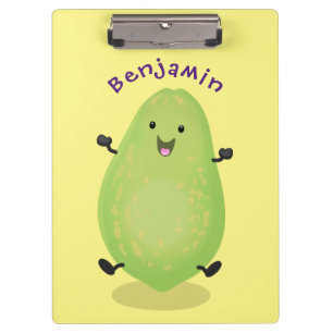 Cute kawaii papaya paw paw cartoon illustration clipboard