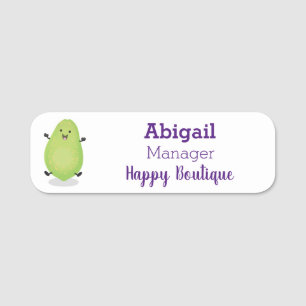 Cute kawaii papaya paw paw cartoon illustration name tag