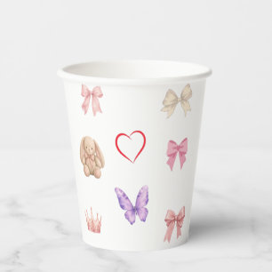 Cute Kawaii Pastel Bows Bunny Butterfly Heart Crow Paper Cups