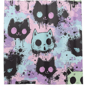 Cute Kawaii Pastel Goth Patchwork Creepy Cat