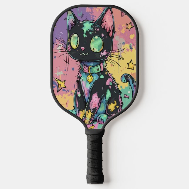 Cute Kawaii Pastel Goth Patchwork Gothic Creepy Pickleball Paddle (Front)