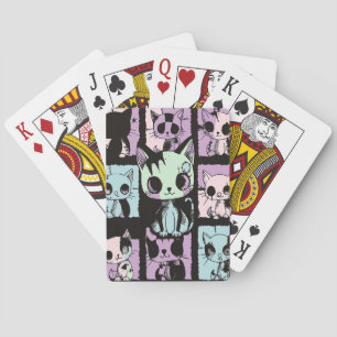 Cute Kawaii Pastel Goth Patchwork Gothic Creepy Playing Cards