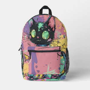 Cute Kawaii Pastel Goth Patchwork Gothic Creepy Printed Backpack