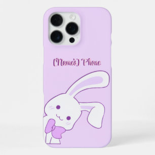 Cute Kawaii Pastel Purple Floppy Ear Bunny Custom iPhone 16 Pro Max Case