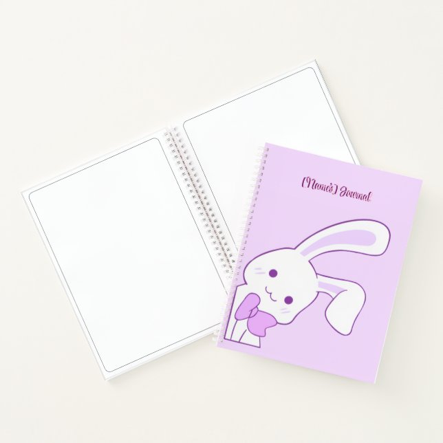 Cute Kawaii Pastel Purple Floppy Ear Bunny Custom  Notebook (Inside)