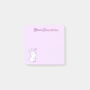 Cute Kawaii Pastel Purple Looking Up Bunny Custom Post-it Notes