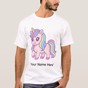 Cute Kawaii Pastel Unicorn Rainbow Girls Birthday T-Shirt