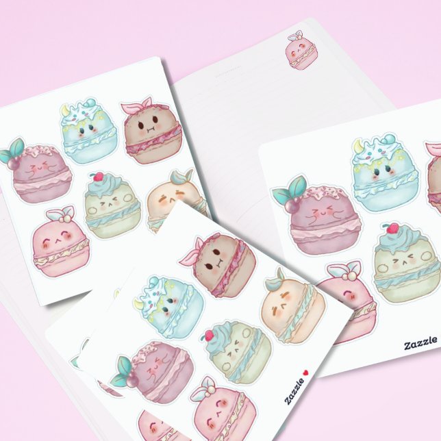 cute kawaii Pastel watercolor French Macarons (Creator Uploaded)